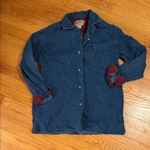 Woolrich vintage denim button front shirt with plaid detailing sz s small